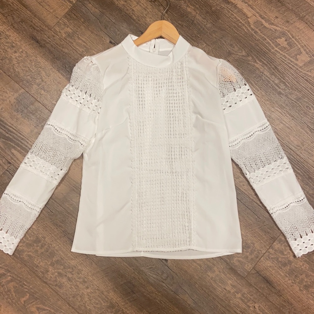 White detailed women’s blouse size Medium